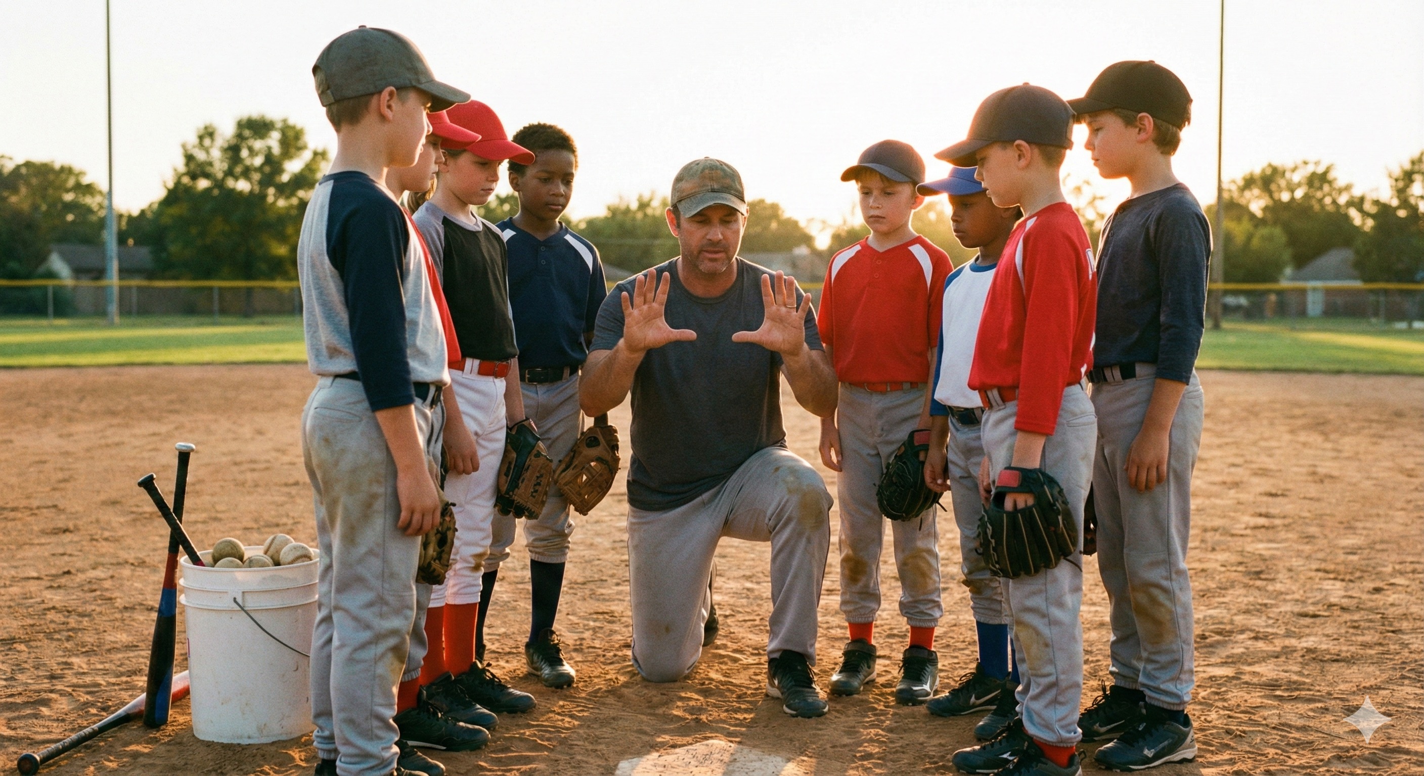 Coach Teaching Young Players