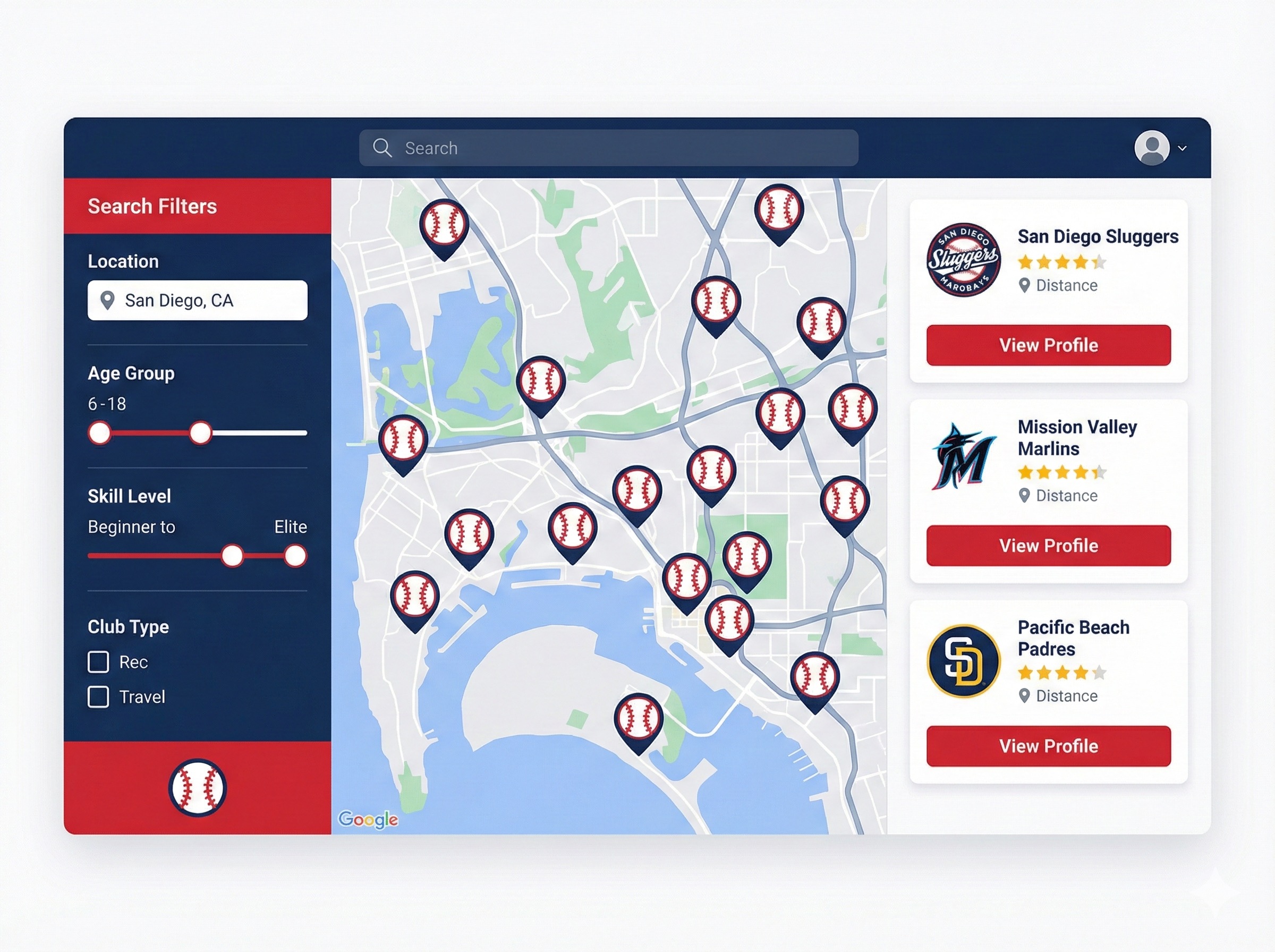Location-Based Search Interface