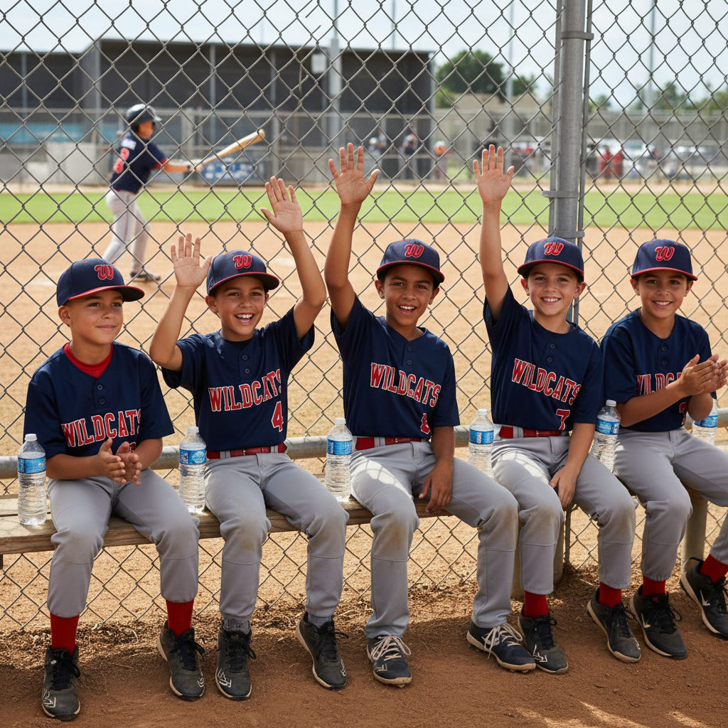 Youth baseball practice session with players fielding ground balls