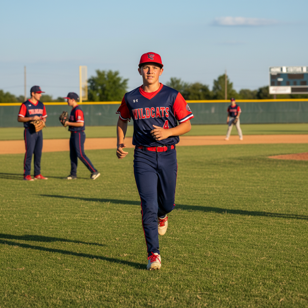 Youth baseball tryout scene